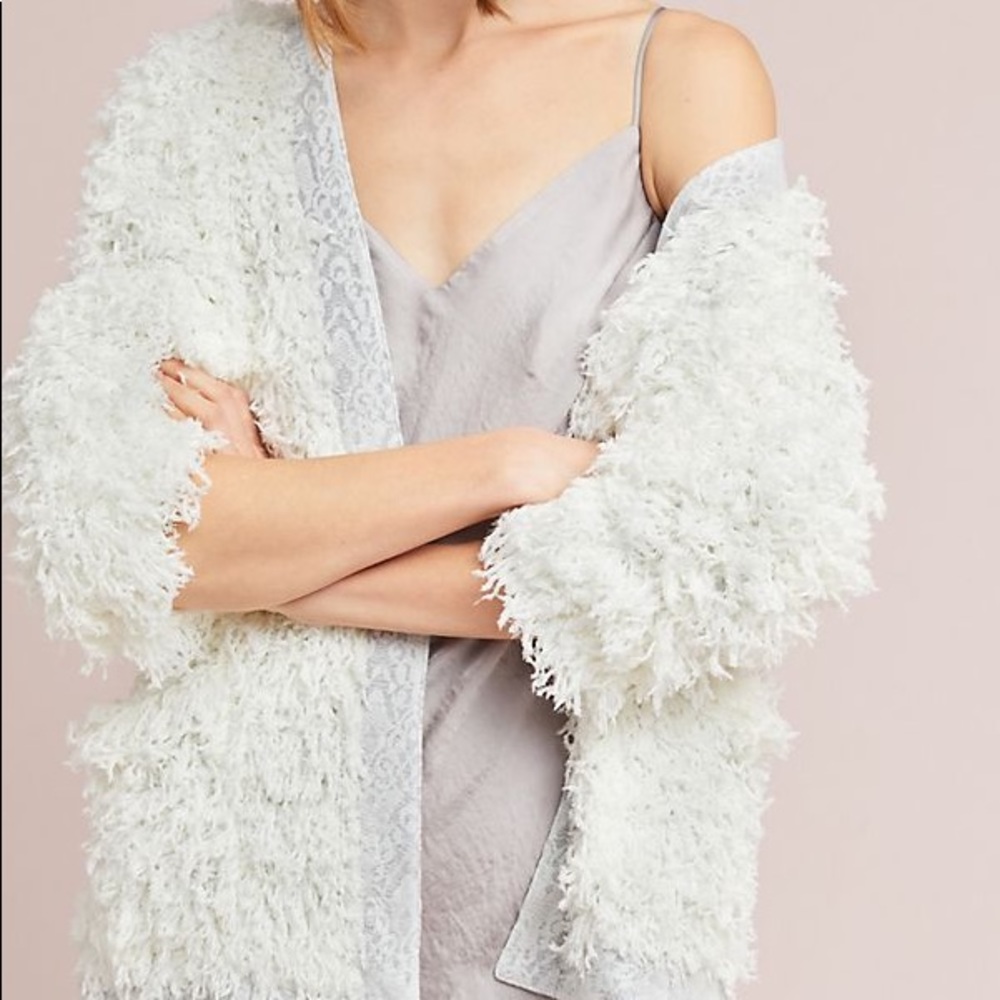 Anthropologie feather cardigan
